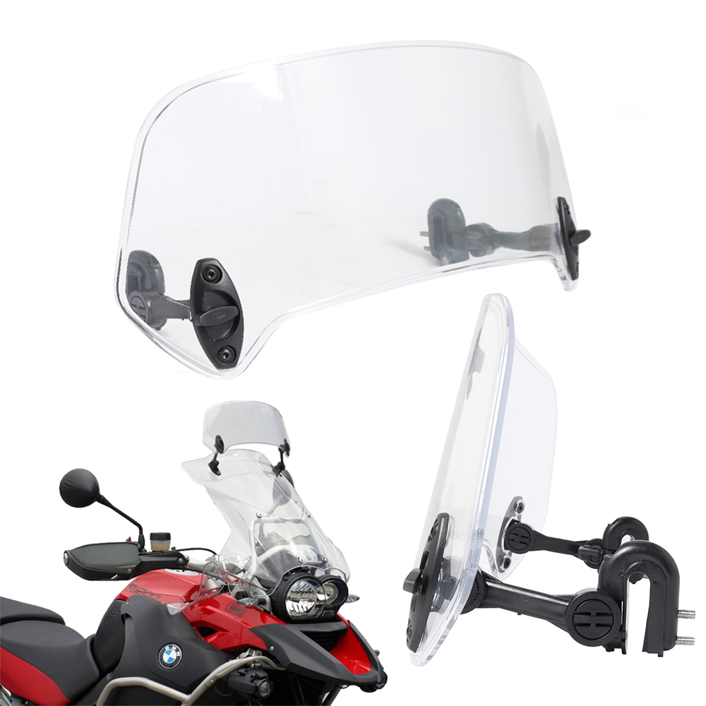 Motorcycle Motorbike Clip On Windshield Wind Screen Deflector Extension Spoiler