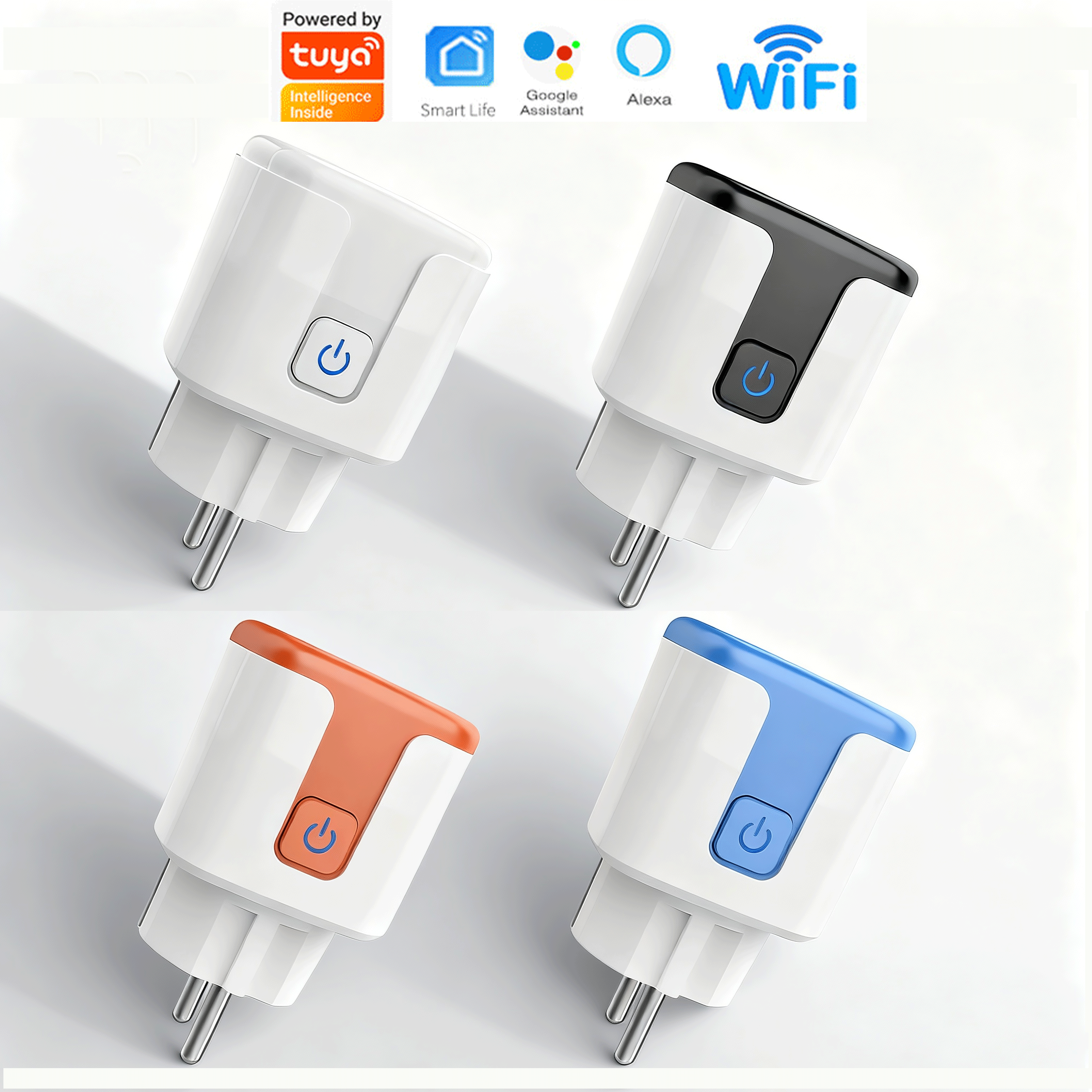 Tuya WiFi EU compliance smart socket APP remote control with timed on/off function smart speaker voice switch