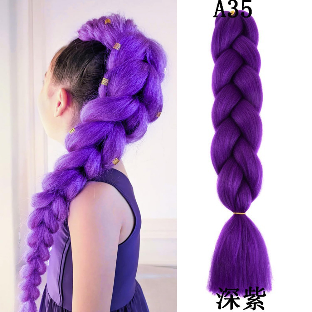24Inch Synthetic Black Jumbo Braiding Hair 1Pcs/Lot Crochet for Box Twist Braids Black Hair Pre Stretched Halloween