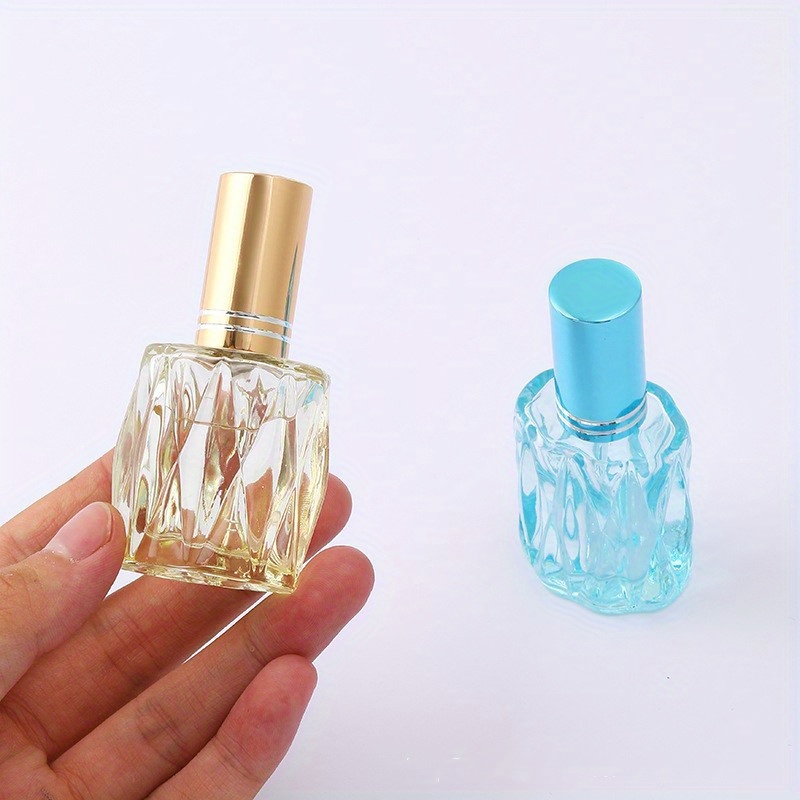 1PC 10ml Wave Patterned Colorful Glass Perfume Dispenser Bottle Portable Spray Bottle Refillable Atomizer Scent Empty Bottle
