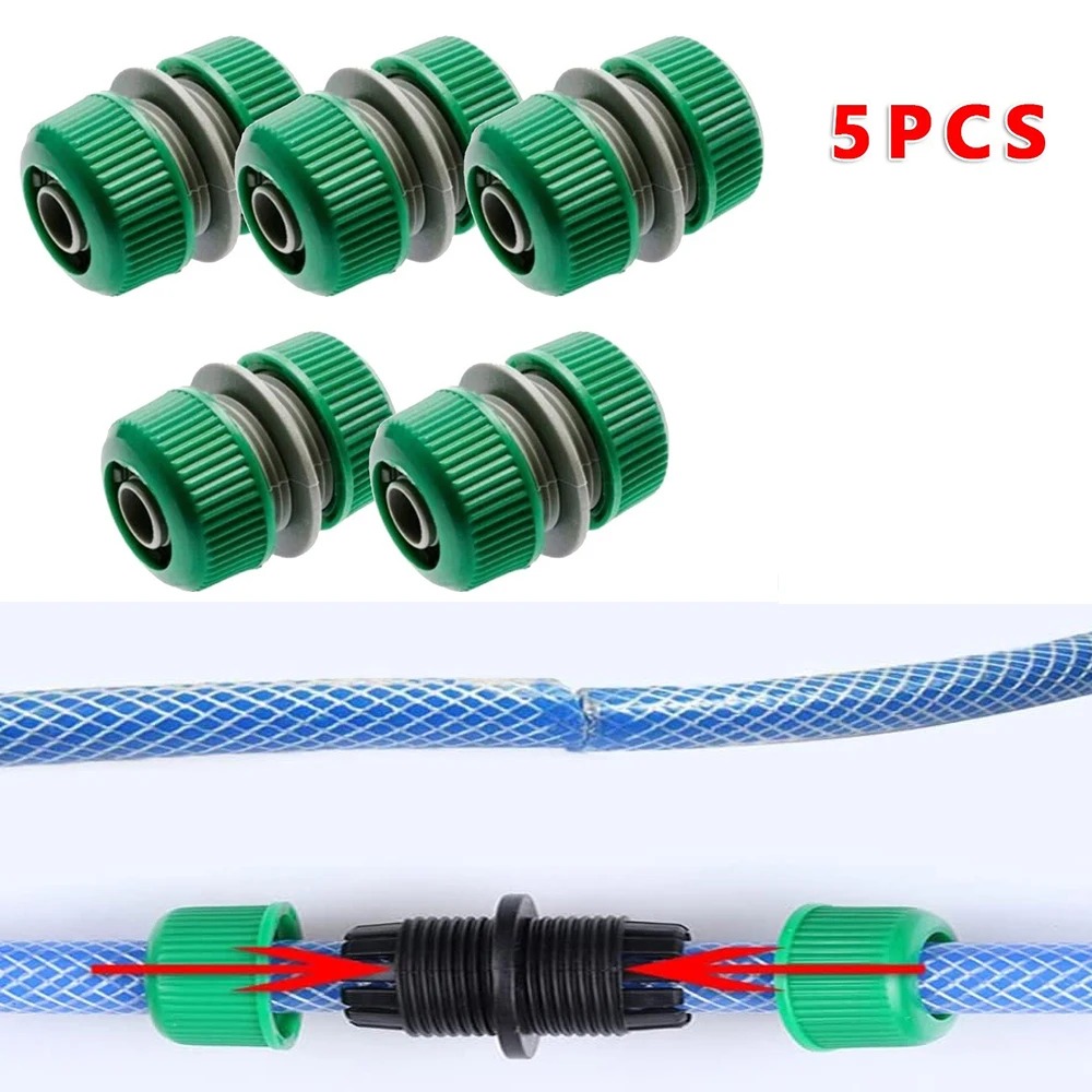 5-Piece Hose Connector Quick Connect Kit Connector Repair Irrigation Accessories Water Pipe Extension Connector Garden Drip Irri