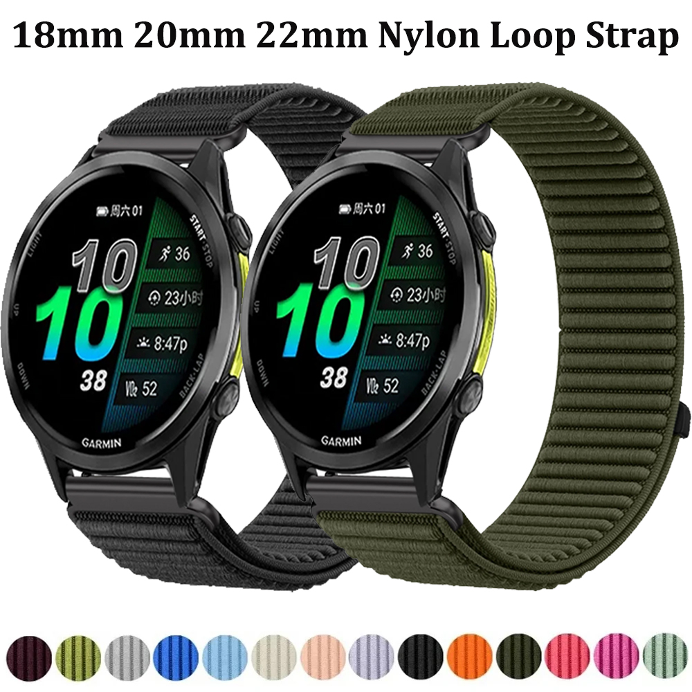 18mm 20mm 22mm Nylon Loop Strap For Forerunner 970 570 965 955 165 265 Wave Wristband For active 6 5 Watchband