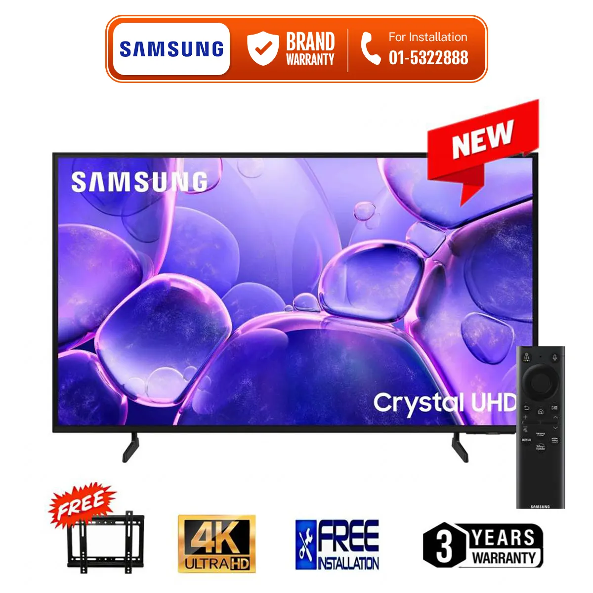 SAMSUNG 65 inch Crystal UHD 4K Smart TV UA65U8500F Metal Stream Design - image 1