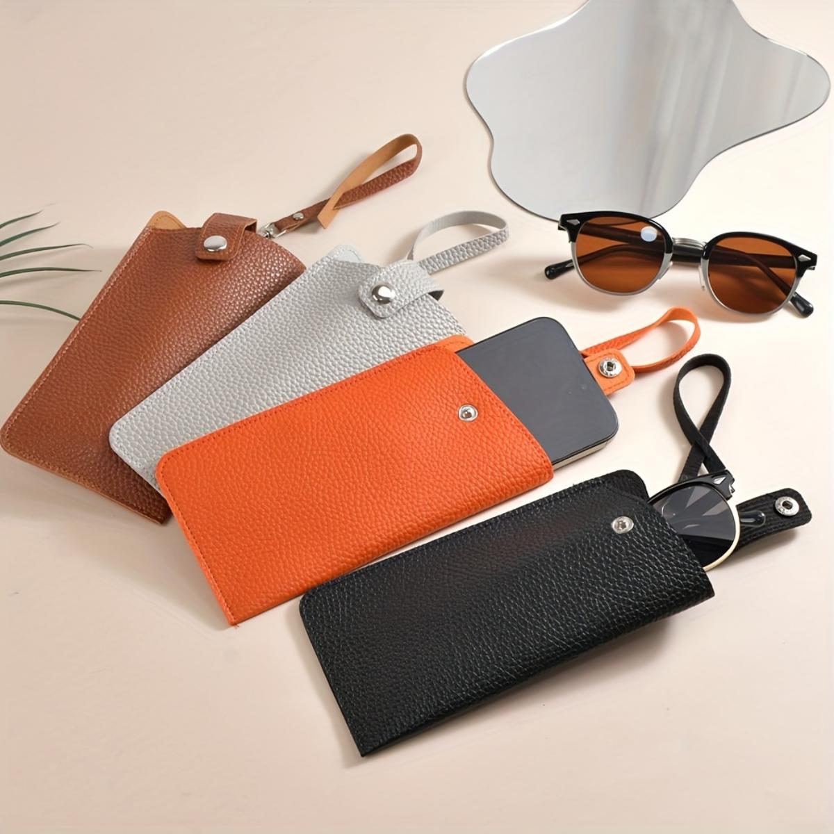 1pc Luxury Women's Eyeglass Case Leather Soft Holder Pocket Cases Slim Travel Pouch for Sunglasses Eyeglasses Reader Eyewear dr. eyemo