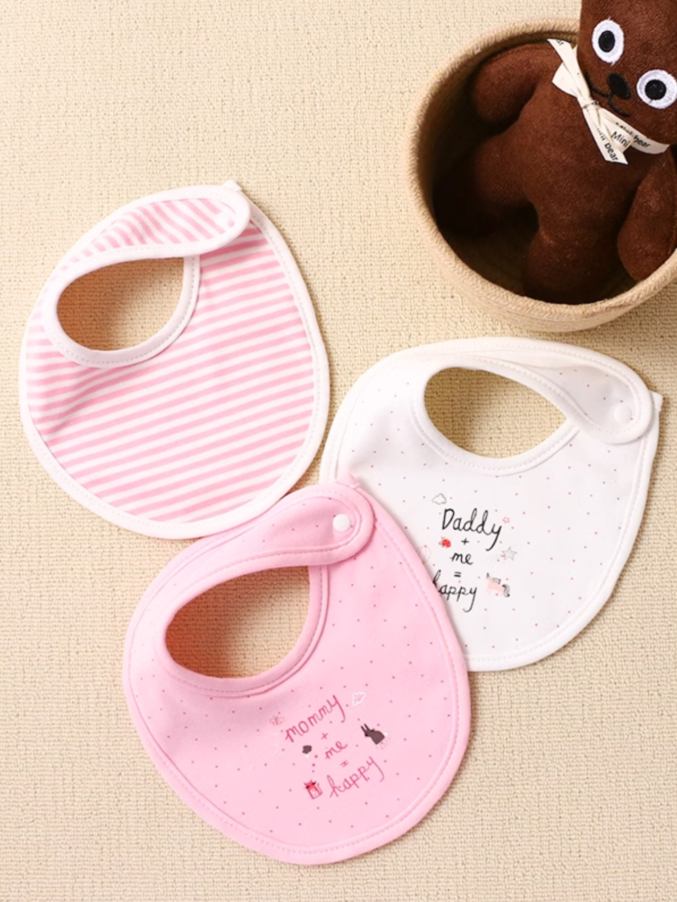 3PCS baby bib, newborn saliva towel feeding for boys and girls, saliva towel feeding bib for children accessories