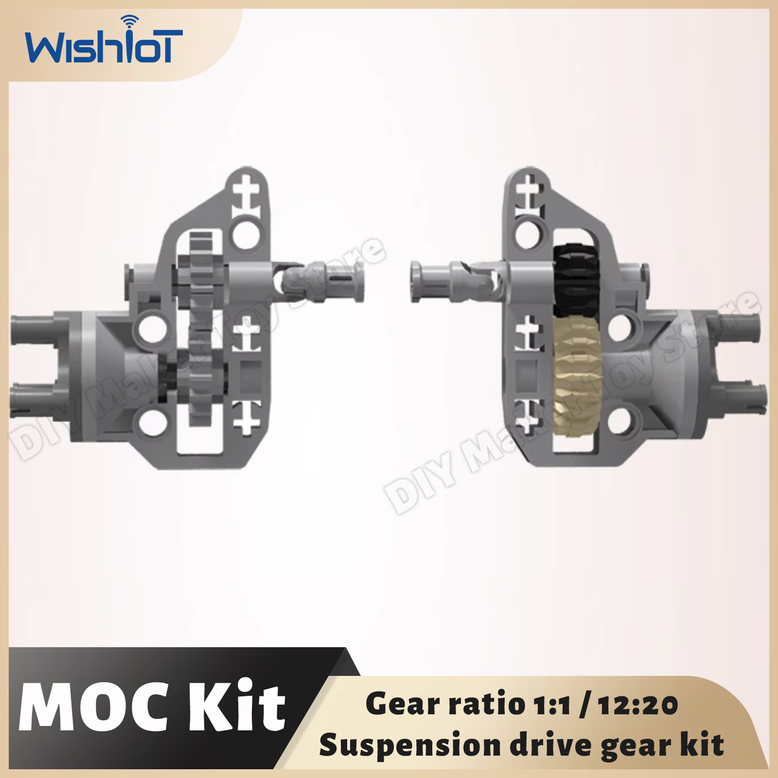 MOC Suspension Steering Hub Portal Axle Housing Drive Kit 12:20 1:1 Speed Ratio Building Blocks 92908 92909 Technology Parts