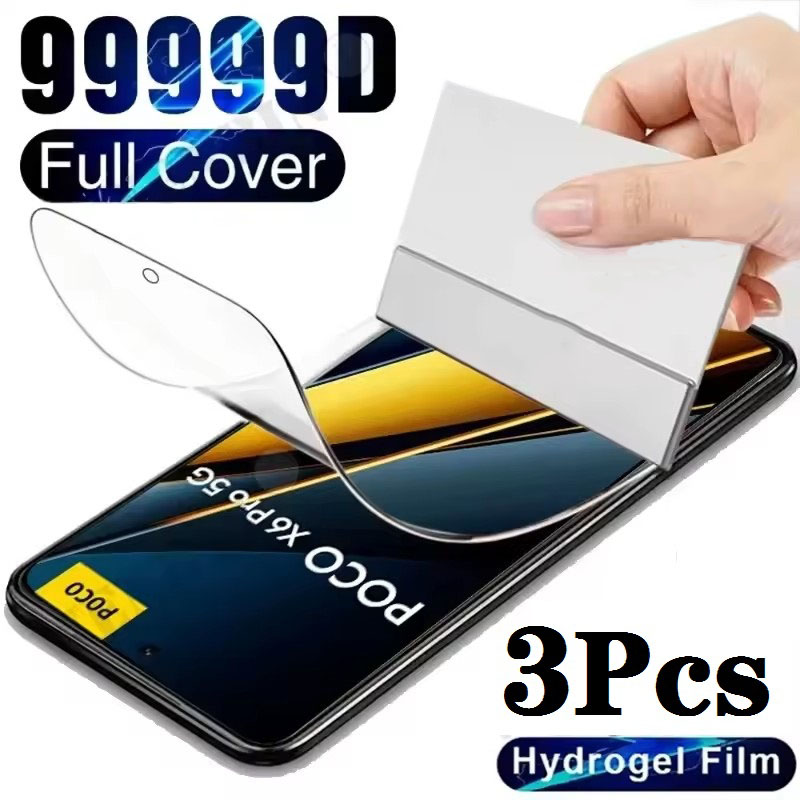 3Pcs HD Hydrogel Film For Xiaomi POCO X5 X6 F6 Pro 5G Soft Screen Protector