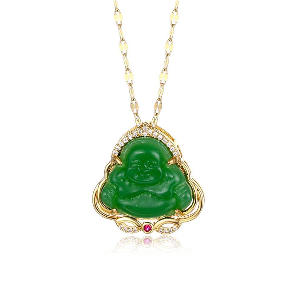 Stainless Laughing Buddha Pendant Necklace