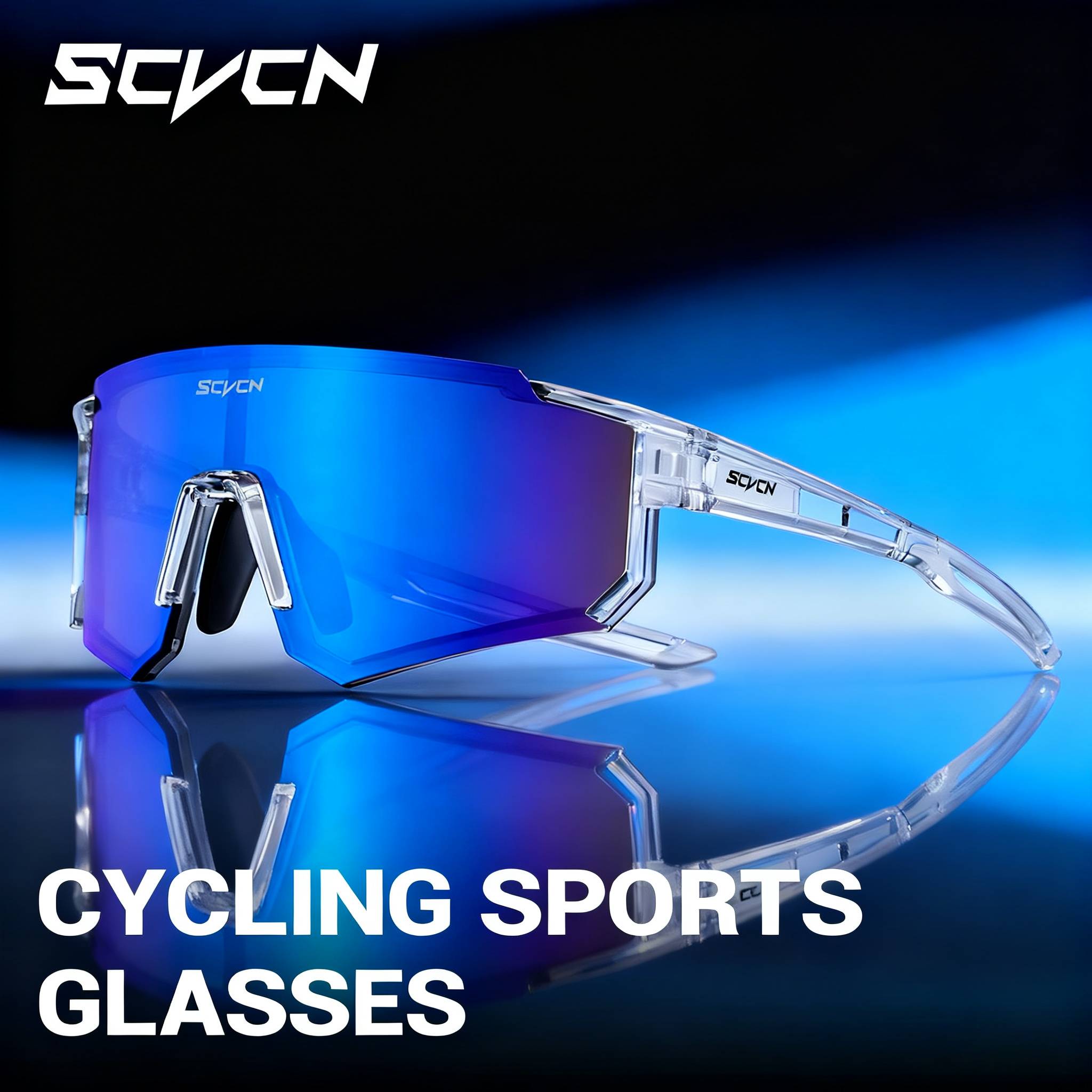 Scvcn Sport Sunglasses for Men and Women Lightweight TR90 Sun Glasses with UV Protection for Cycling Running Baseball