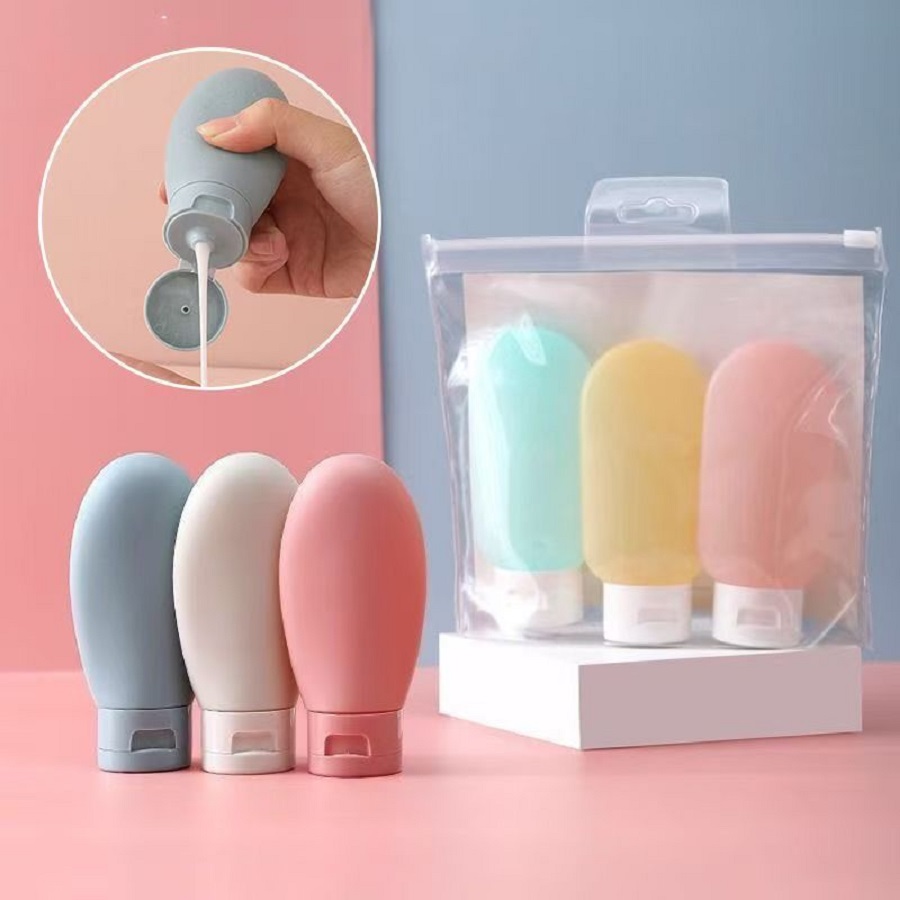 New 60ml Refillable Empty Bottle Mini Portable Squeeze Tube Bottle Silicone Toiletry Storage Lotion Shampoo Bottle
