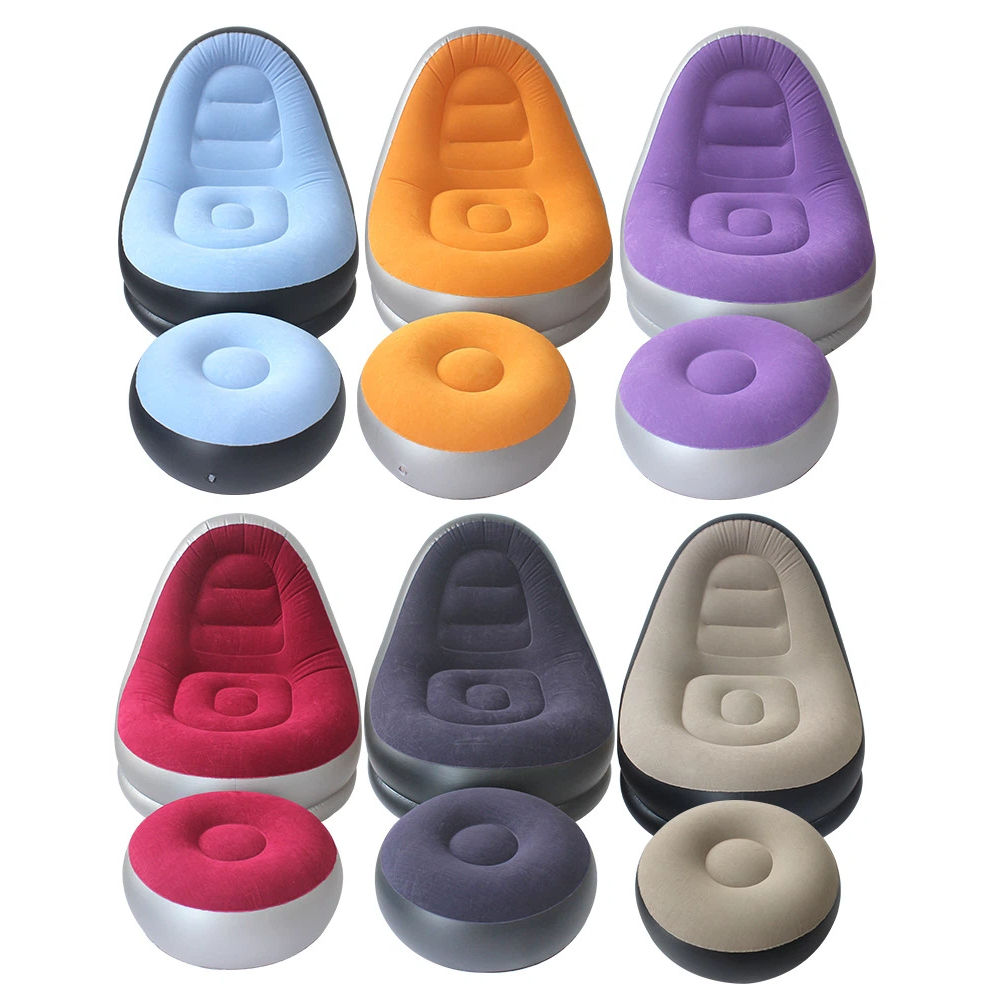 Portable Inflatable Sofa Cushion Music Festival Camping Lazy Sofa Beach Lounger Folding Single Person Couch Chair