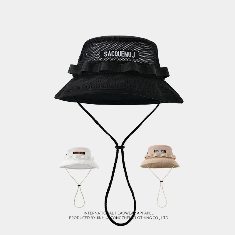 Summer Wide Brim Men Women Mesh Bucket Hat Outdoor Beach Seaside Sun Shade Breathable Sun Hats Male Summer Safari Fisherman Cap