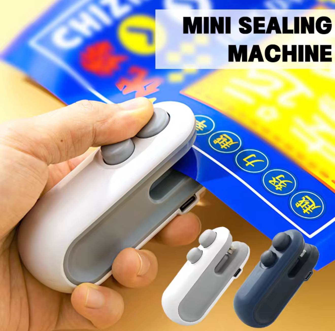 Mini Sealing Machine Cut Seal Dual-use Food Sealing Artifacts Snacks Moisture-free Sealer Push Button Plastic Sealing Machine