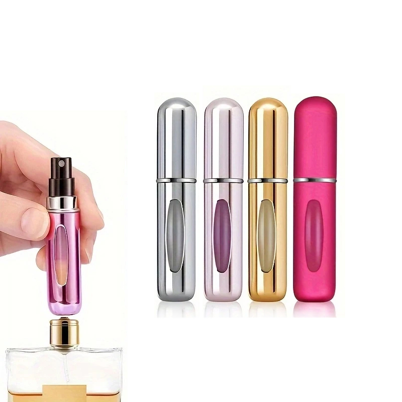 4 件装 5ml Perfume Atomizer Portable Liquid Container for Cosmetics Traveling Mini Aluminum Spray Empty Refillable Bottle