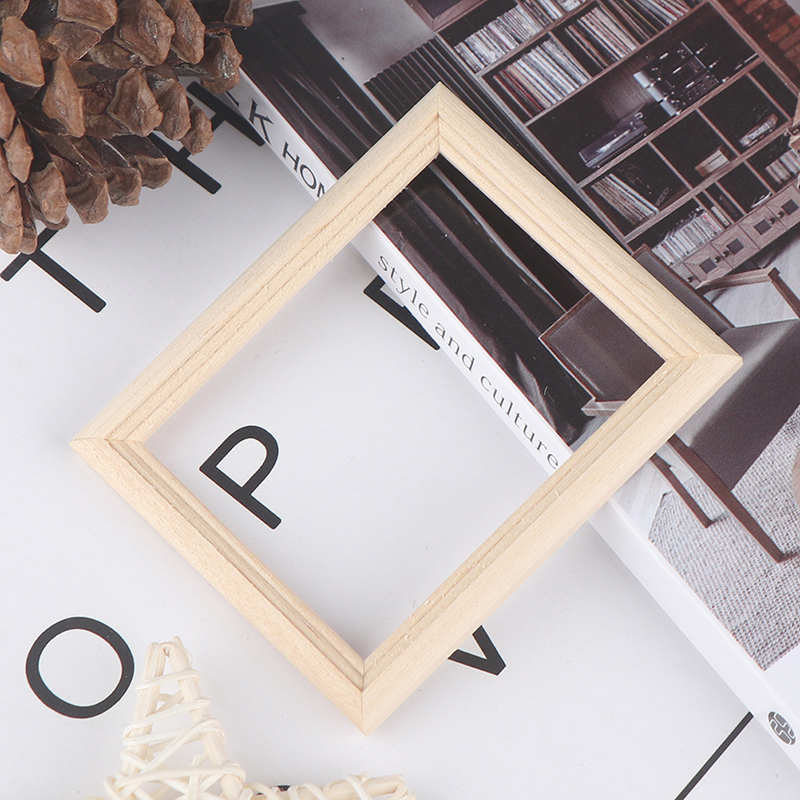 1/12 Dollhouse Miniature Solid Wood Photo Frame Model Furniture Decor Accessories Toys