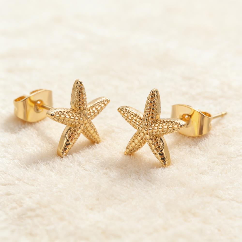 Cute Small Starfish Stud Earrings For Women Gold Color Simple Female Ear Studs Wedding Party Jewelry Valentine Day Gfits