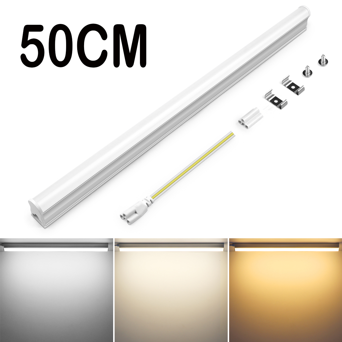 220V 230V 110V LED Tube Lamp T5 50CM 15W ED Bulb Aluminum Fluorescent Replacement for Home Kitchen Wardrobe Ceil Lighting