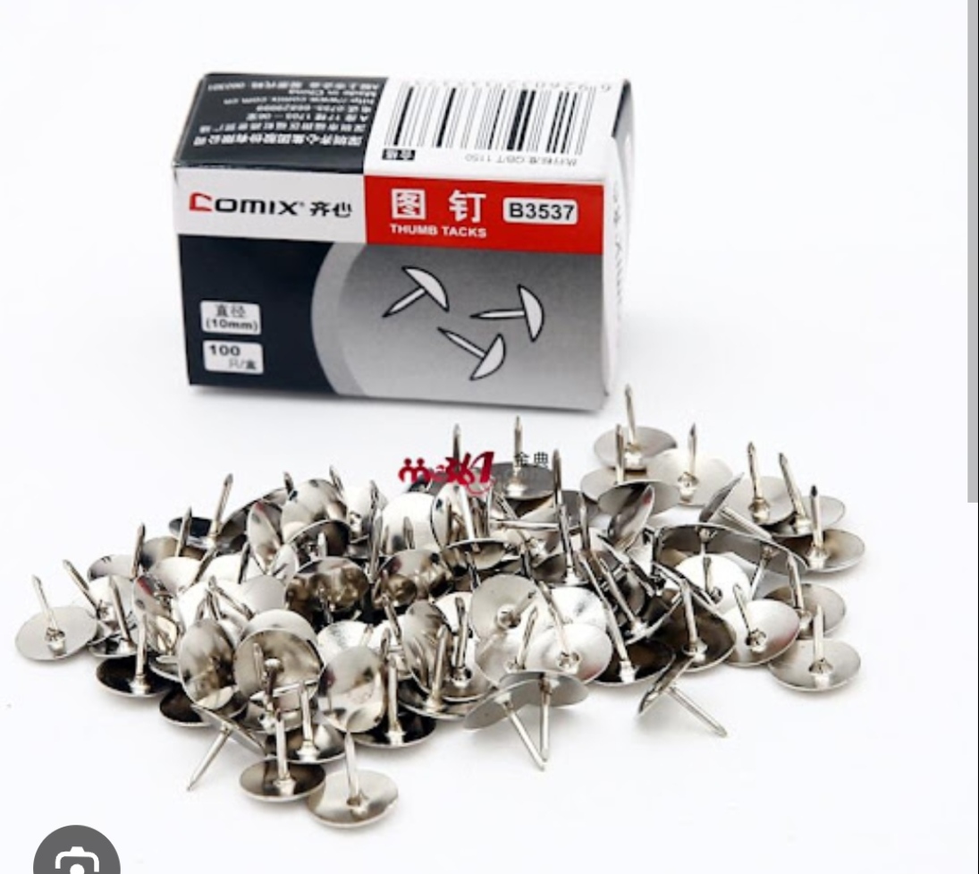 Comix Thumb Pins, steel, Steel Point 100 Pcs