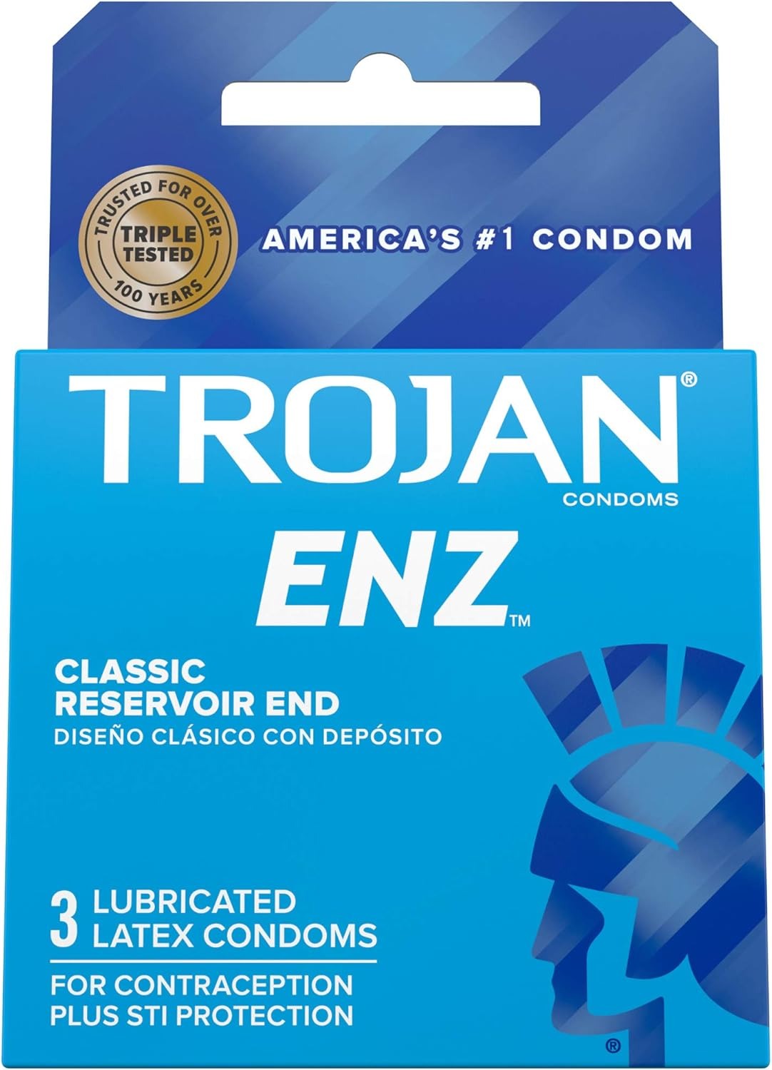 Trojan ENZ Lubricated Condoms Pack of 3 Condoms