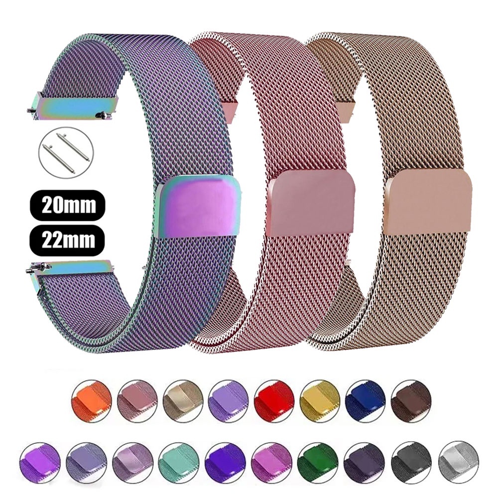 Stainless Steel Milanese Strap Return Magnetic Bracelet 41/45/49mm 20mm/22mm Replacement Strap Suitable for smartwatches