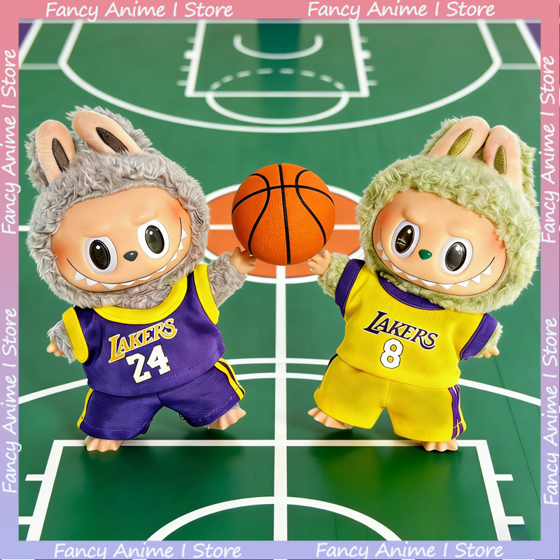 Cartoon Basketball Clothes for 15-17cm V1 V2 V3 LABUBU Dolls Fashion Mini Plush Doll Sports Costume Cute Dolls Accessories