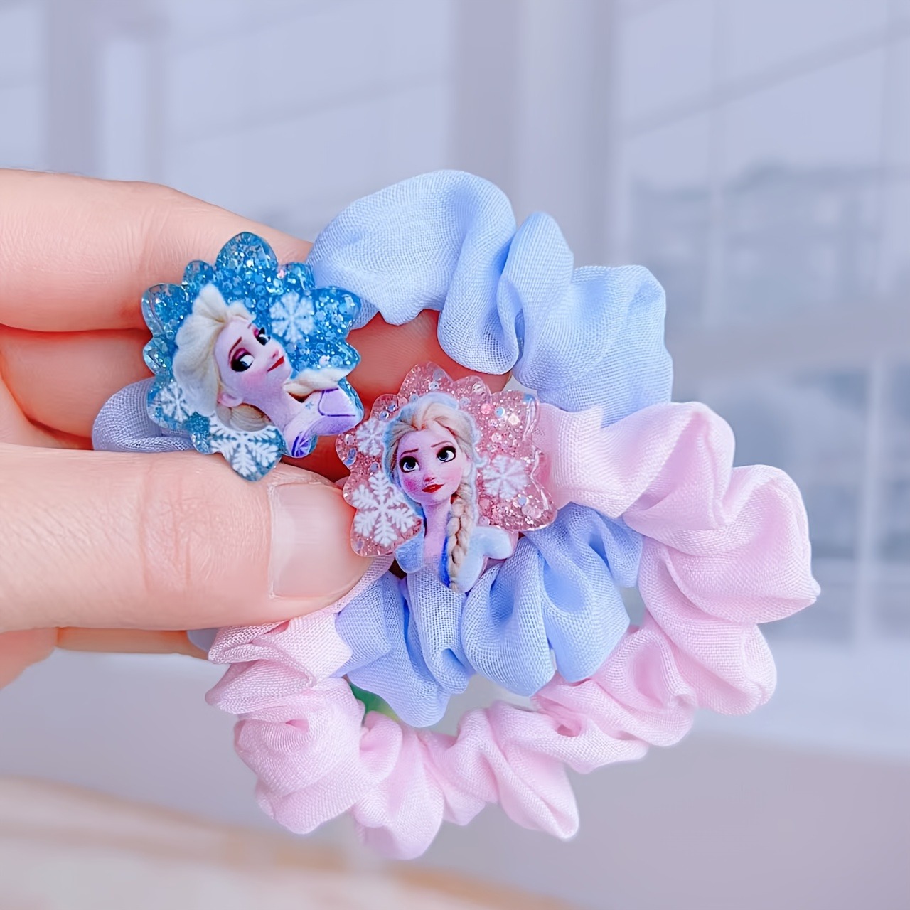 2pcs Frozen Headband Designed By Cute Cartoon Princess Anna Elastic Headband Girl Sweet Style Hair Accessory Set