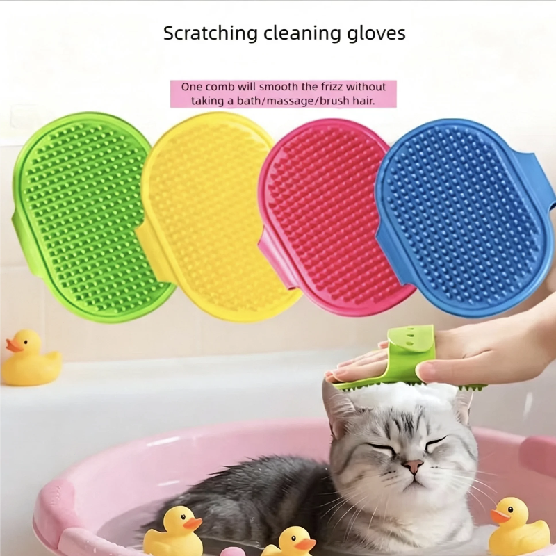 Pet Bathing Brush for Dog Cat Soft Silicone Massager Shower Bathing Brush Clean Tool Dog Cleaning Grooming Supplies