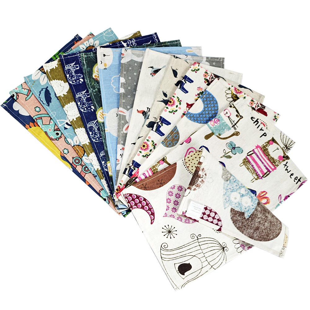 1 Pcs Polyester Cotton Cartoon Animal Print Europe Fashion Style Fabric Table Mats Napkins Simple Design Tableware Kitchen Tool