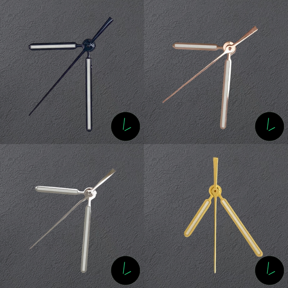 Top-end 9*13.5*13.5mm 3Pins Needles Green Luminous Pointers Watch Hands Set for Royal Oak Sek NH35/NH36/4R/7S Movement Modified