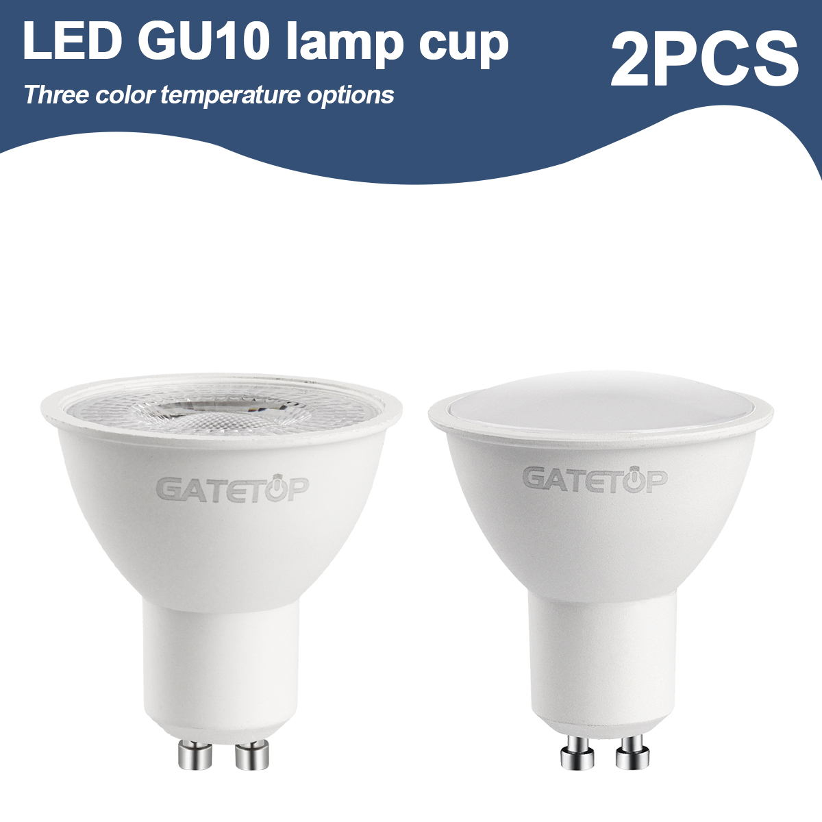 2Pack No Flicker GU10 Dimmable LED Bulbs Warm Cold White,50W Equivalent 5W 7W 9W Track Light Bulb,Spot for Recessed Lighting