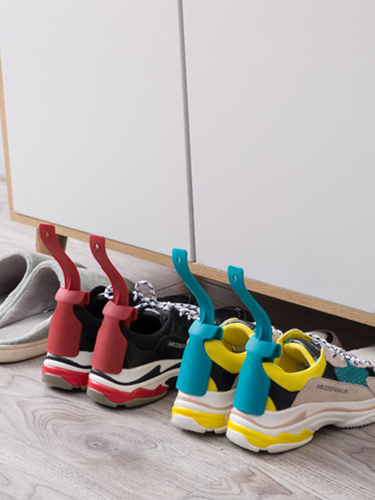 1pc Shoe Aid Lazy Shoes Helper Shoe Horn Shoe Lifting Helper Plastic Shoehorn Fits All Shoes