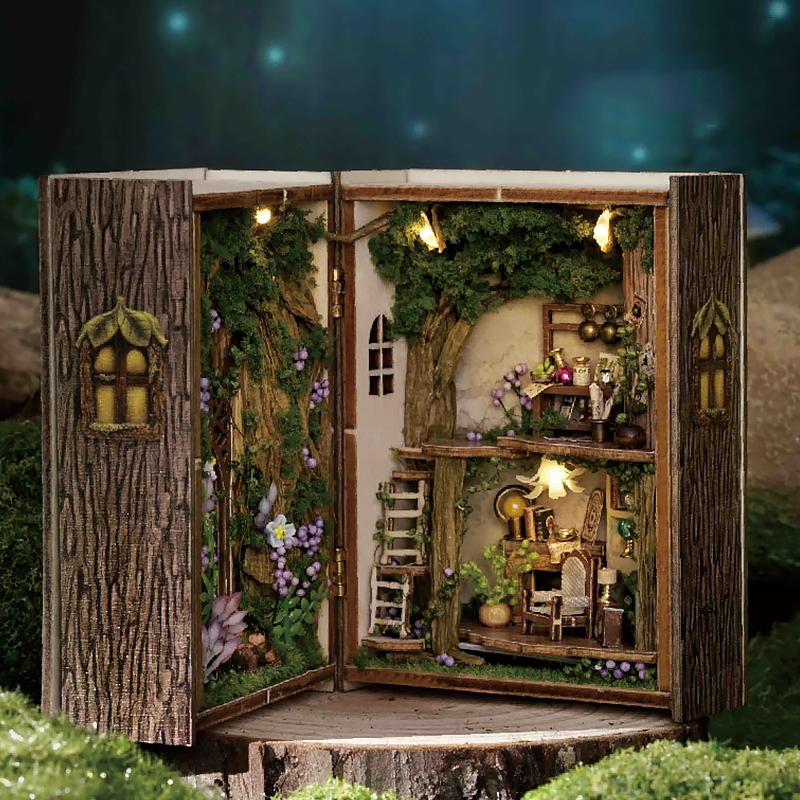 Wooden Miniature Doll House 3D Puzzle Assembly Building Model Kit Small Room Toys Home With Furniture Lighting Wooden Craft