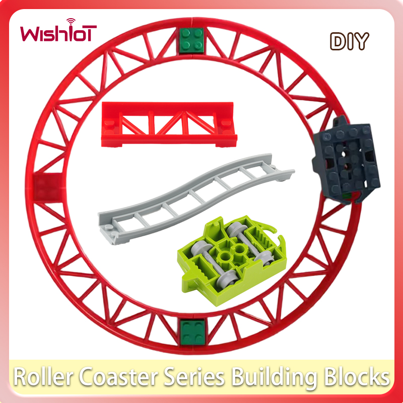 Roller Coaster Series Building Blocks Rail Chassis Bow Slope Straight Rail Technical Parts DIY Child Toys Лего Техник