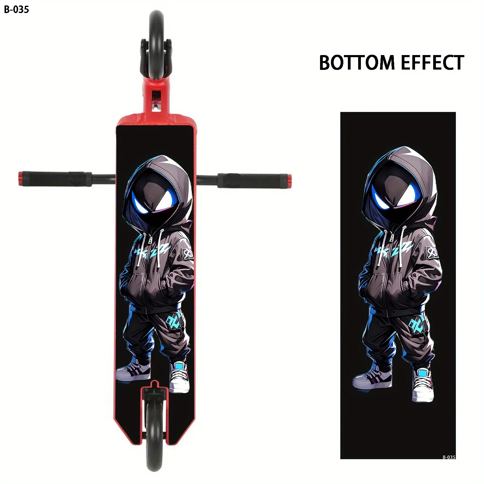 1 Large Stylish Cool Hooded Character Pattern Scooter Sticker, DIY Decorative Vinyl/Scooter Body DIY Kit for Electric Scooter