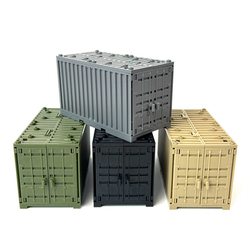 Container Model Model Building Blocks MOC Toys For Kids Transformable Technical Bricks Creative DIY Pretend Toys