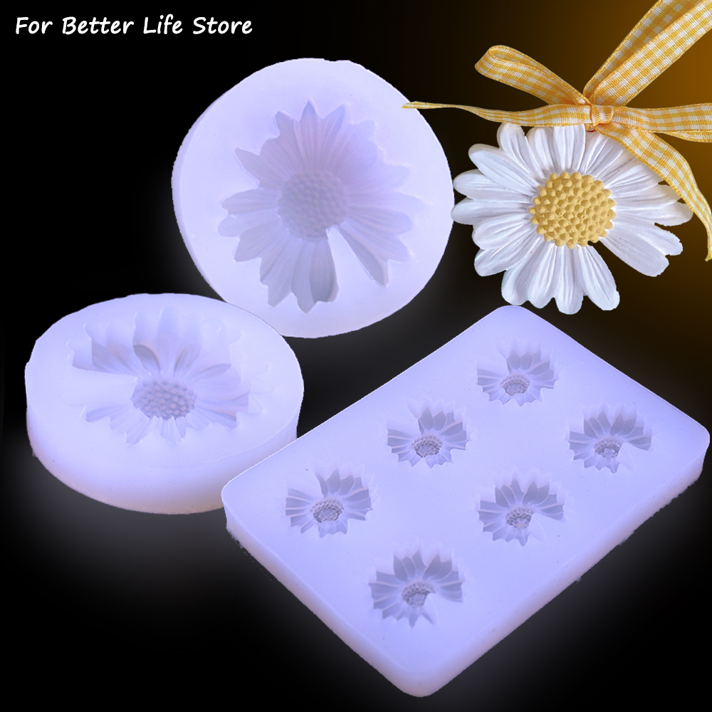 For Better Life 1Pc Transparent 3D Daisy Candle Soft Silicone Mold For Wax Pendant Mould Decoration Flower Soap Aromatherapy pen gpt