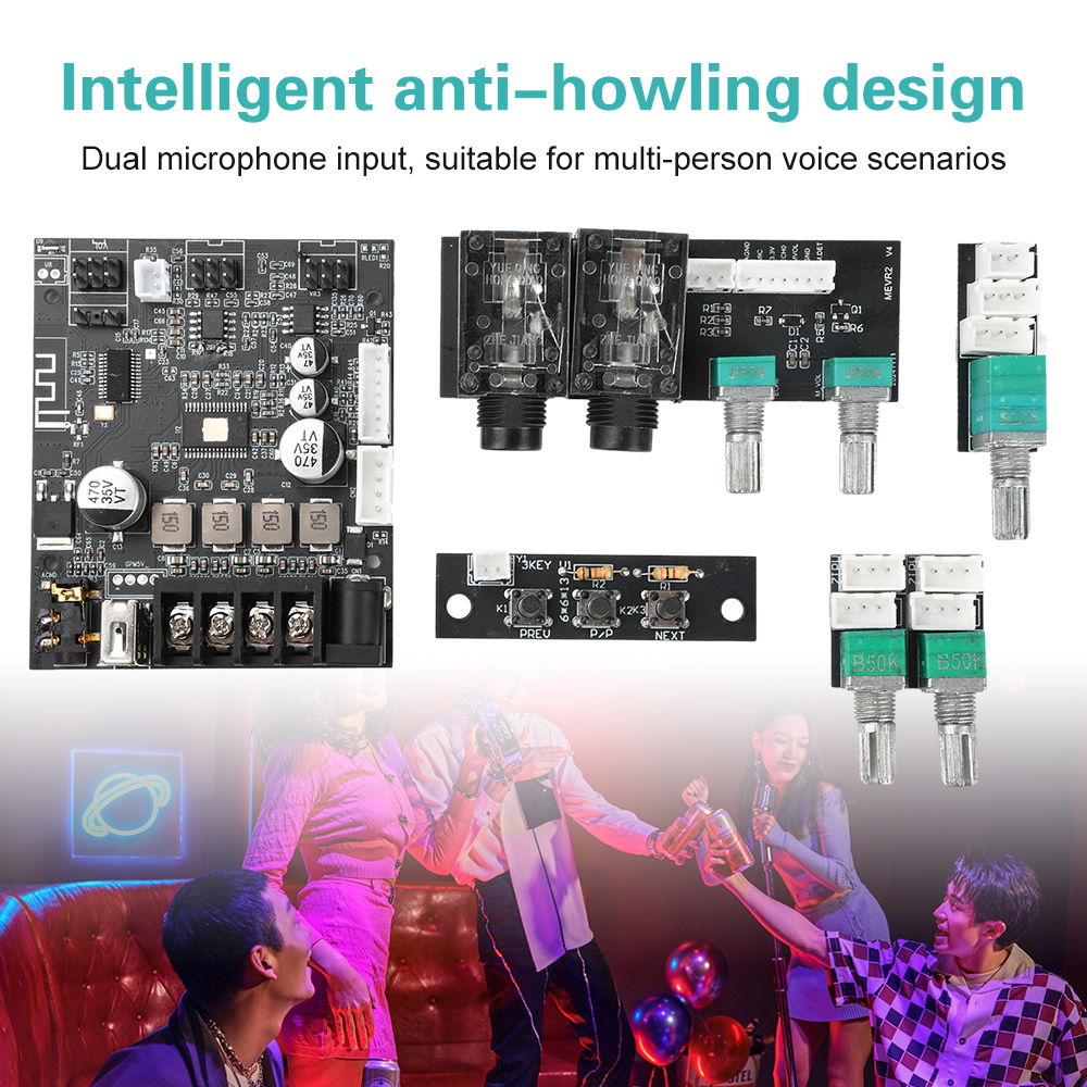 502T Microphone Audio Integrated Machine 2.0 Channel Bluetooth Amplifier Board 50W*2 TPA3116D2 Dual Channel Amplifier Board