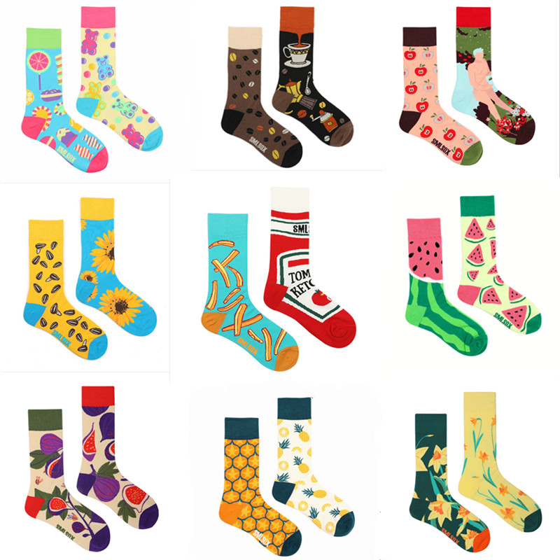1 Pair Man Women Sock Original AB Tide Socks Colorful Socks Flowers Fruits Candy Cotton Socks Daily Friend Get-together s