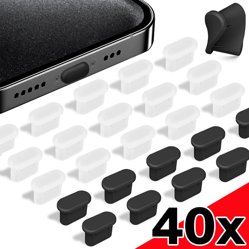 1/40PCS Type C Anti-Dust Plugs Silicone USB C Charging Port Dust Cover Protector for iPhone 17 16 Samsung Galaxy S26 Dustplug