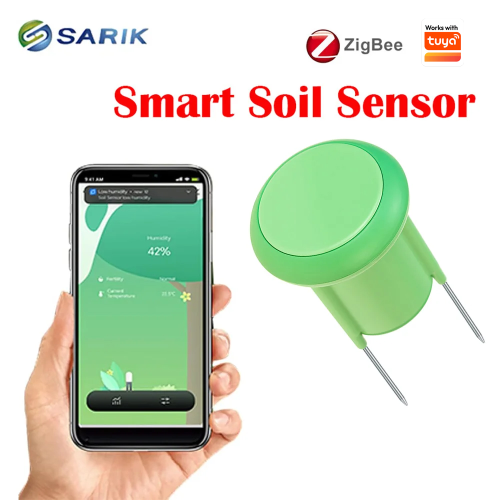 Tuya APP Real-Time Monitoring Smart ZigBee Soil Tester 3PCS Temperature Meter Moisture Humidity Sensor Plant Monitor