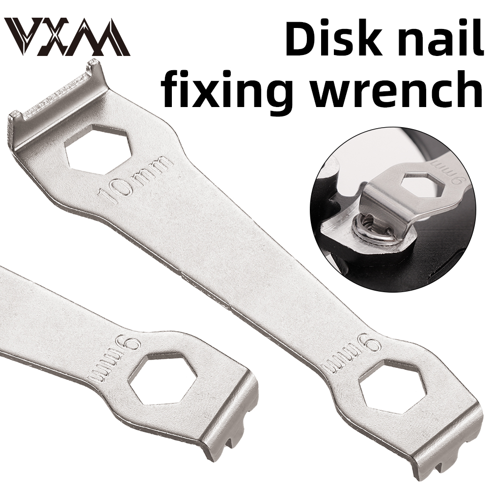 VXM Mountain Bike Chainring Bolt Remover Wrench Sturdy 9/10mm Durable Slotted Nut Spanner Installation Removal Repair Tool