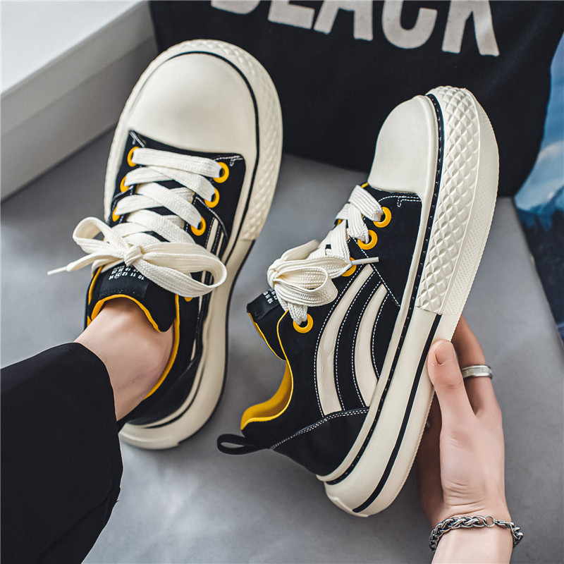 High Quality Men's Board Shoes Spring Youth Casual Canvas Sneakers Anti-Slip Stylish Jogging High Top Shoes Boys All Sports
