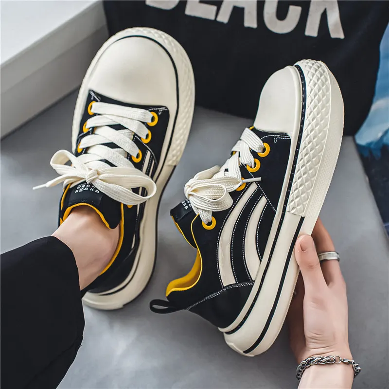 High Quality Men's Board Shoes Spring Youth Casual Canvas Sneakers Anti-Slip Stylish Jogging High Top Shoes Boys All Sports - image 1