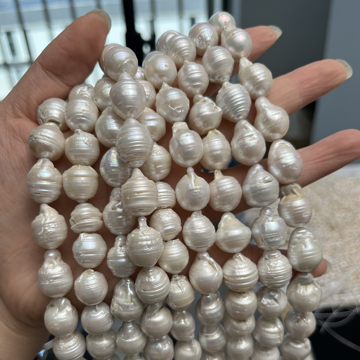 12-15mm Large Baroque Potato-Shaped Threaded Beads Natural Freshwater Pearls Beads for Jewelry Making DIY Necklace Accessories