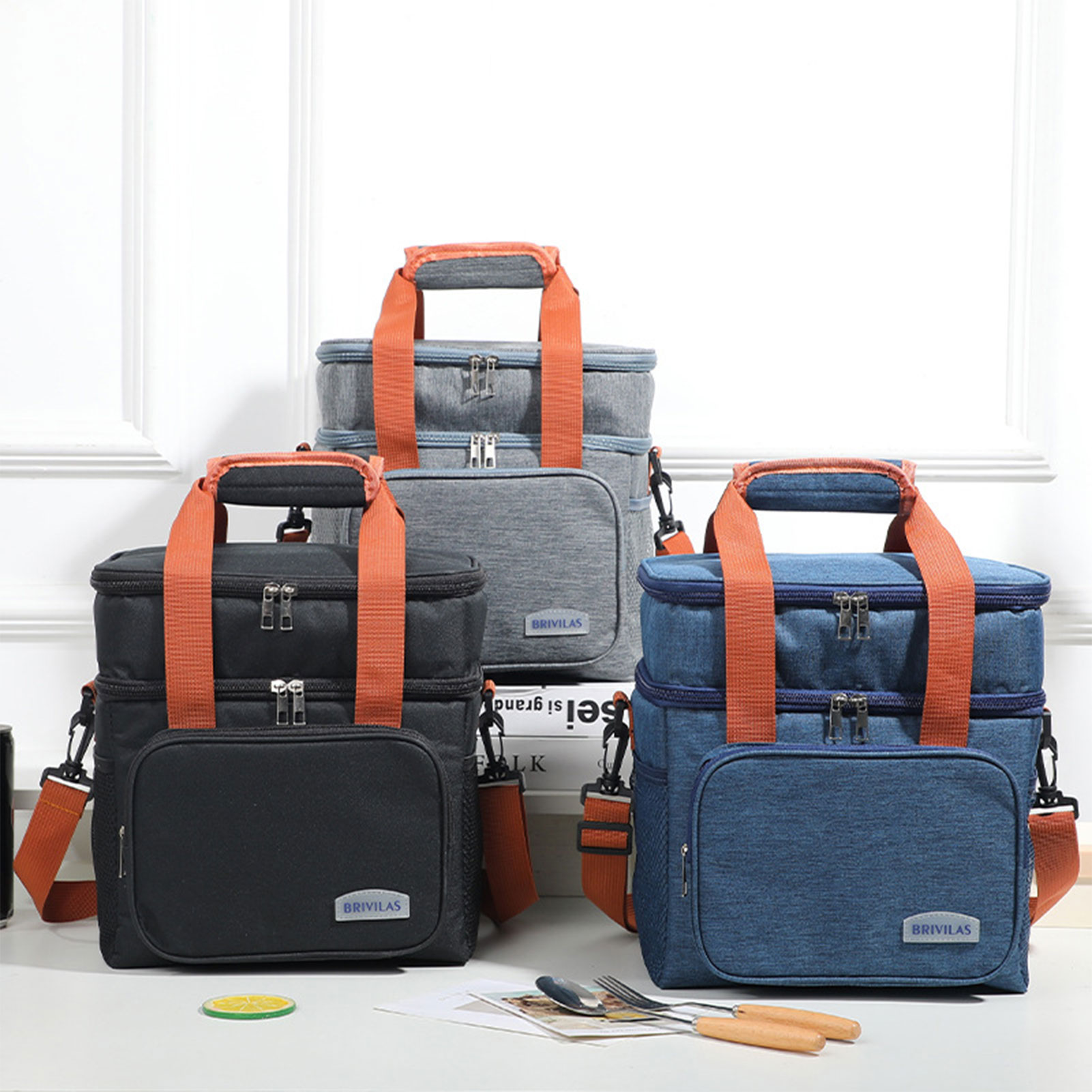 Portable Handheld Insulated Lunch Bag Oxford Cloth Fabric Easy to Carry Lunch Bag for Outdoor Camping Hiking