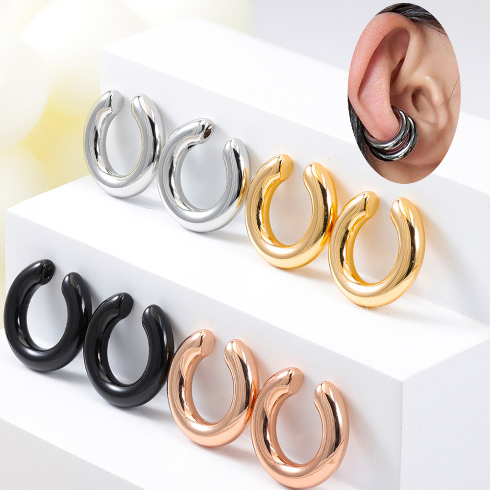 4 Pairs or 1 Pair Stainless Steel Gentle Round Earrings, Luxurious and Chic - Perfect for Women’s Holiday