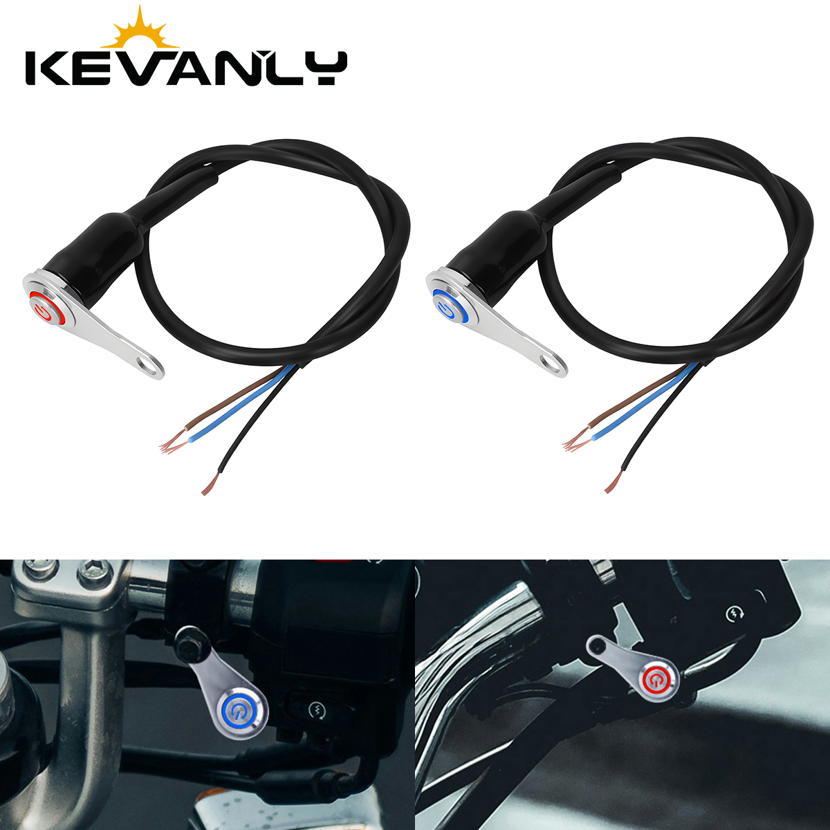 1PC 12V LED Spotlight Headlight Motorcycle Switch ON-OFF Aluminum Alloy Adjustable Button Switch Universal LED Light Control