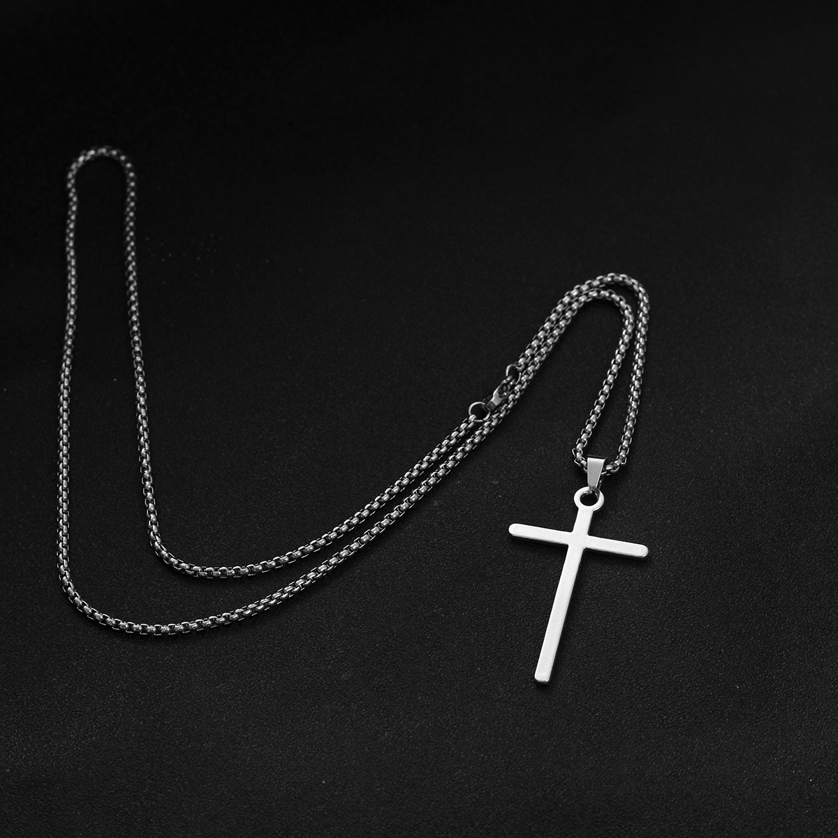 Fashion Stainless Steel Cross Pendant Necklace For Women Men Link Chain Charm Necklace Cool Boys Girls Punk Hip Hop Jewelry