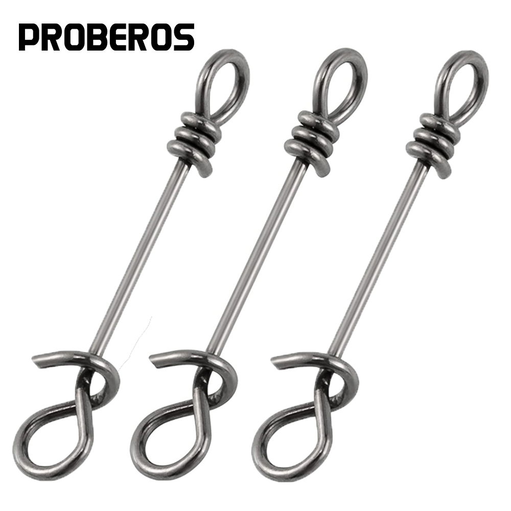 50Pcs Fishing Hooked Snap Pin Fishing Barrel Swivel Lure Connector Stainless Steel Accessories Pesca Saltwater Freshwater
