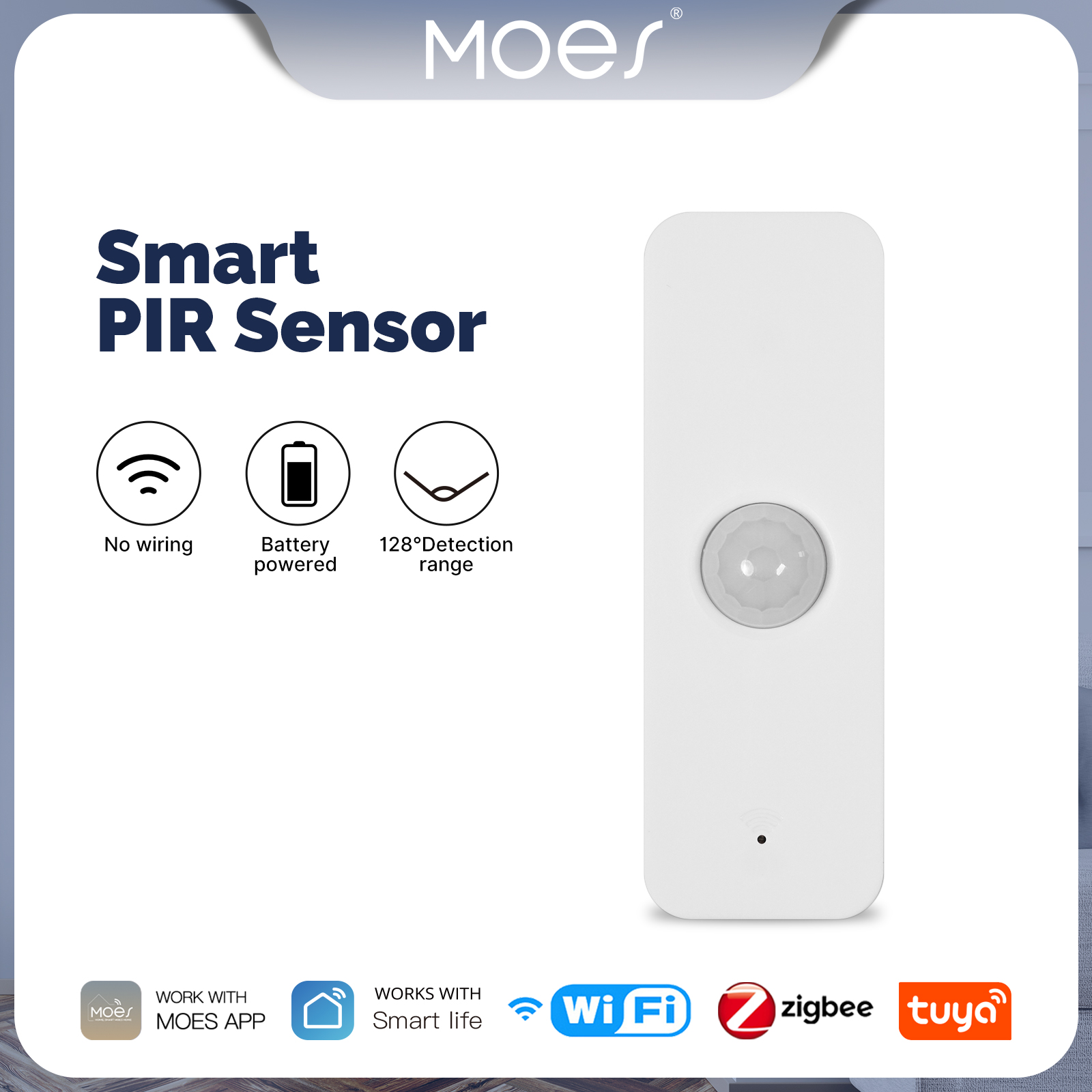 MOES Tuya WiFi/ZigBee Smart PIR Sensor Human Body Infrared Motion Detector Battery Power Home Security Scene Linkage Automation